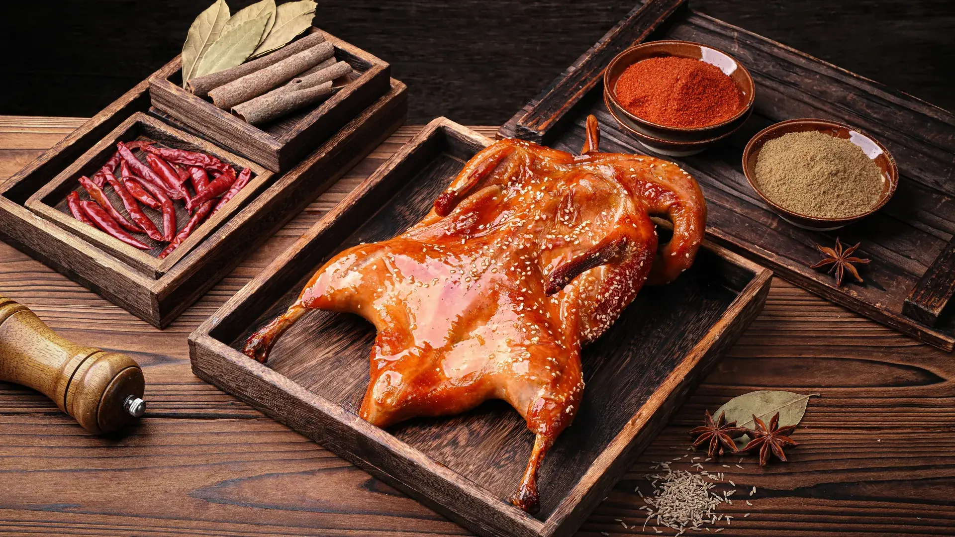食夫指招牌整鸭与佐餐搭配实拍